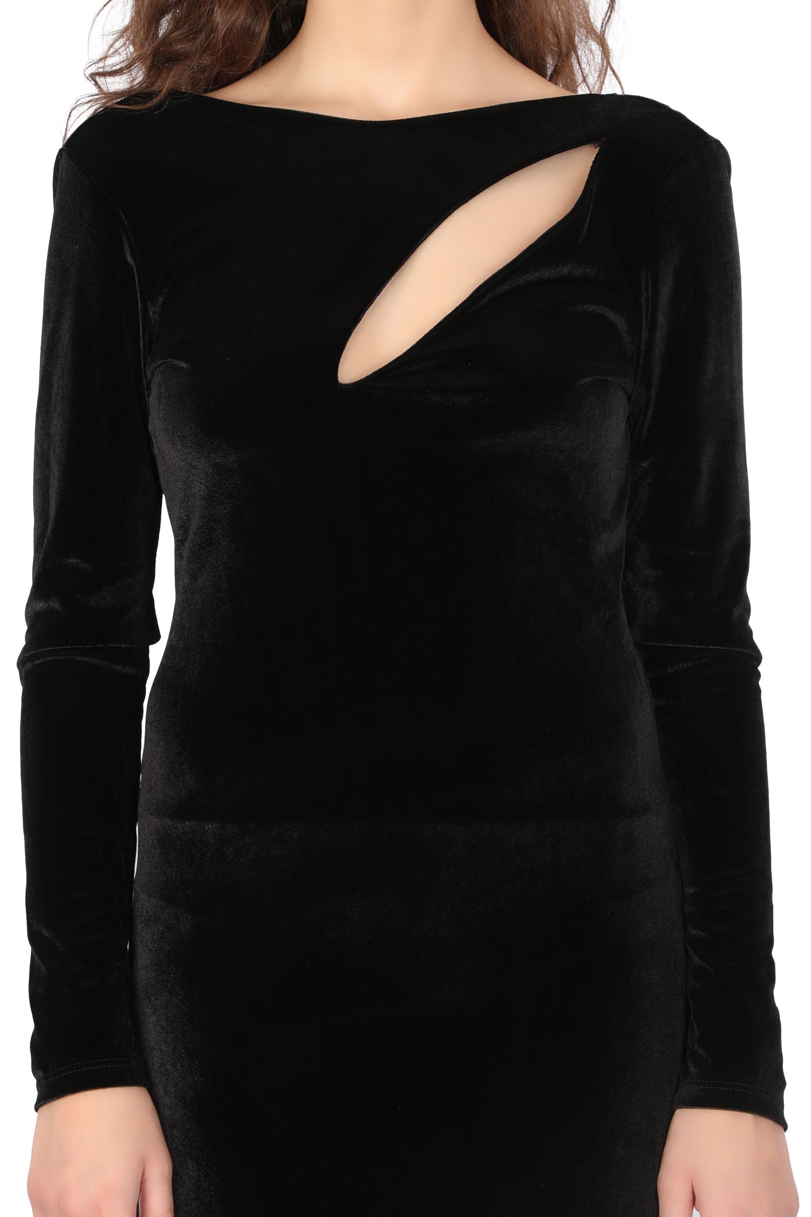Black Velvet Embellished Gown-WRK446 – Women Republic